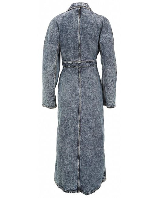 Alaïa Gray Spiral Denim Trench Coat