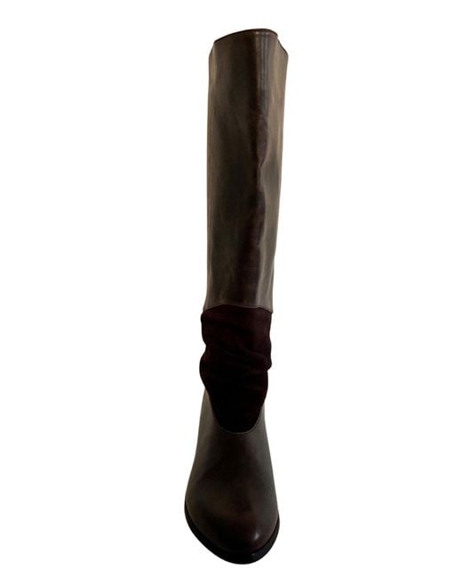 ALDO Black Brown Leather Riding Boots