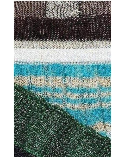 Missoni Blue Roude Ruffled Crochet Knit Dress