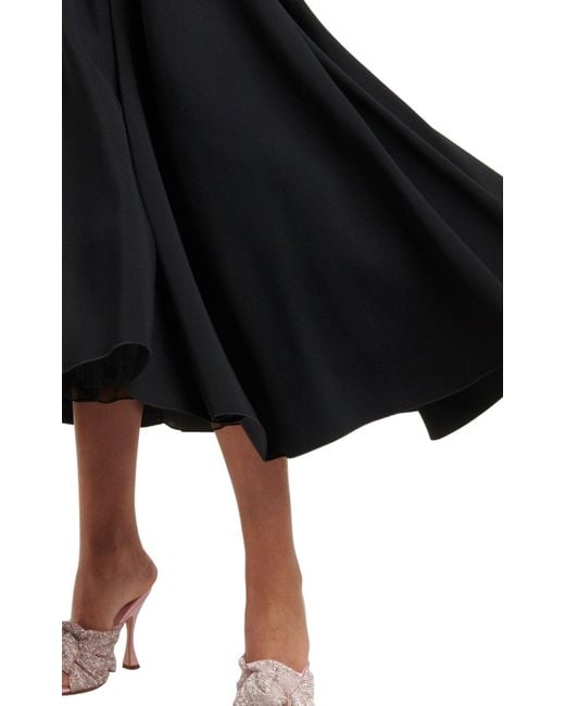 Giambattista Valli Black Off-shoulder Flared Midi Dress