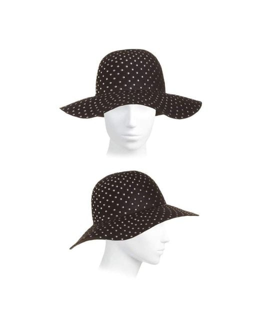 Gucci Black Studded Wool-felt Wide Brim Hat