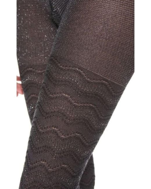 Missoni Multicolor Metallic Shimmer Zigzag Tights
