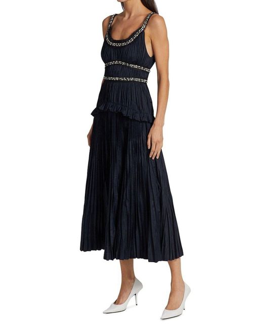 Jason Wu Blue Crystal-beaded Moire Taffeta Midi Dress