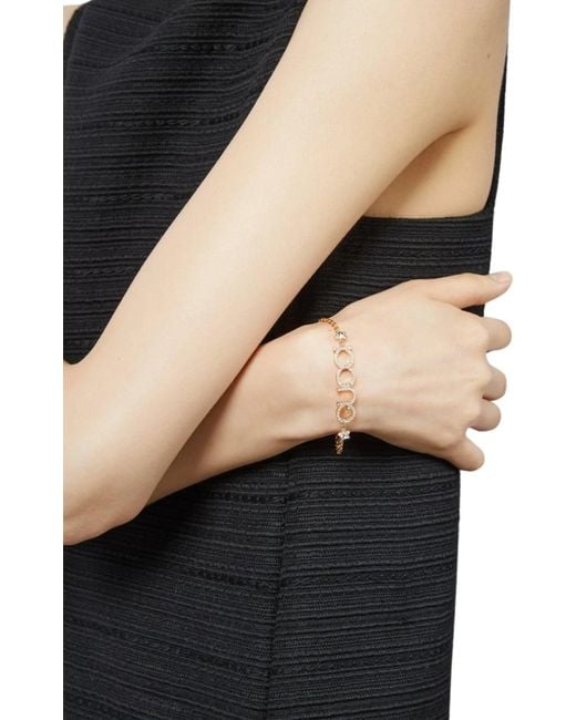 Gucci Metallic Script Crystal Logo Bracelet Gold