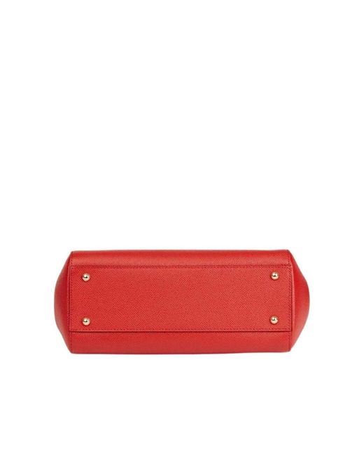 Dolce & Gabbana Red Family Print Sicily Tote Bag Regular