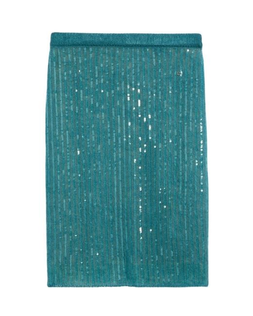 Gucci Mohair Silk Skirt With Interlocking G In Green