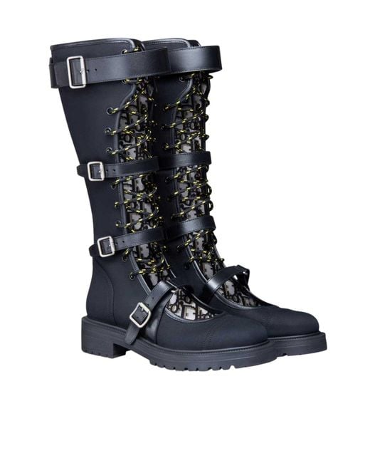 Dior Anger Black Technical Fabric Boots
