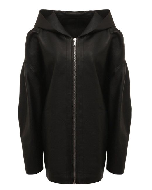 Rick Owens Black Peter Leather Jacket