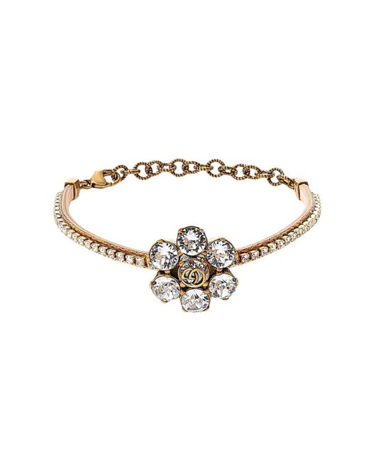 Gucci Multicolor GG Crystal Flower Bracelet