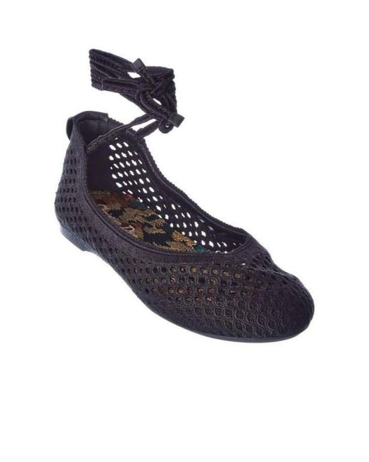 Dior Black Poeme Cotton Ankle-tie Ballerina Flats