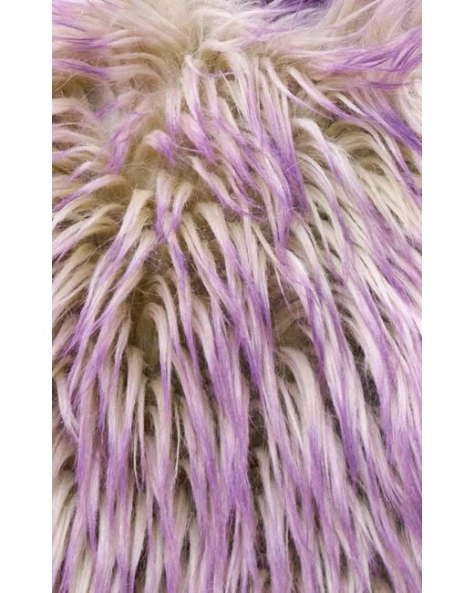 Gucci Faux Fur Coat With Contrast Colored Tips