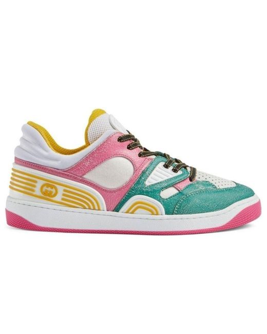 Gucci Blue Basket Panelled Sneakers