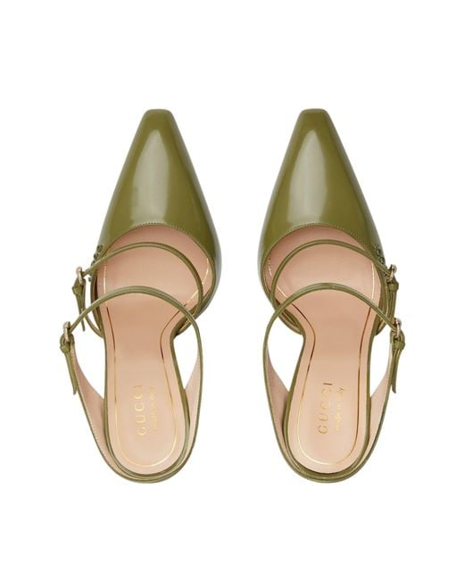 Gucci Green Christy 110 Wedge Mules