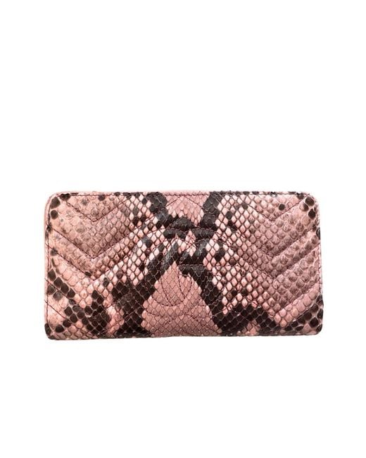 Gucci Pink Matelassé GG Marmont Zip Around Wallet