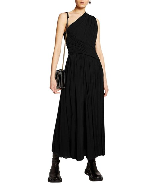 McQueen Black One-shoulder Evening Gown Fr 38 (us 8)