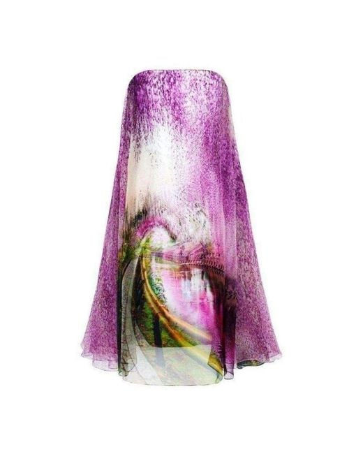 Mary Katrantzou Strapless Underwood Varro Evening Dress In Purple
