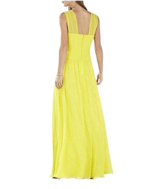 BCBGMAXAZRIA Sleeveless Yellow Gown