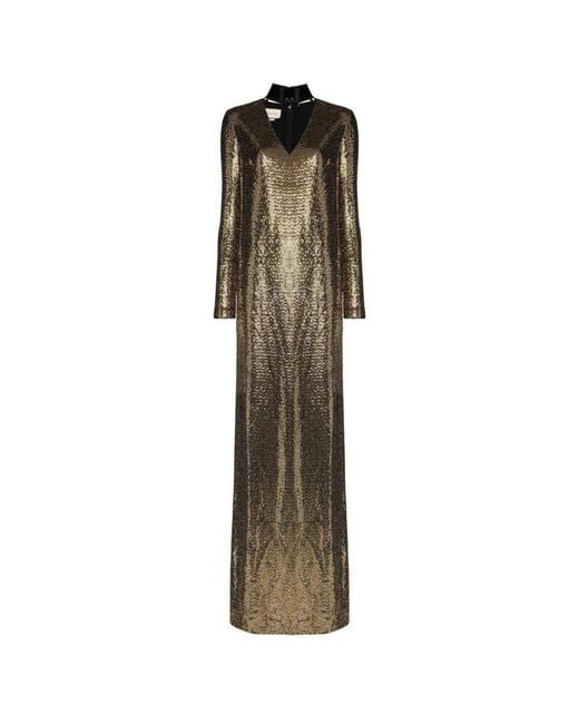 Gucci Natural Patent Choker Chainmail Gown