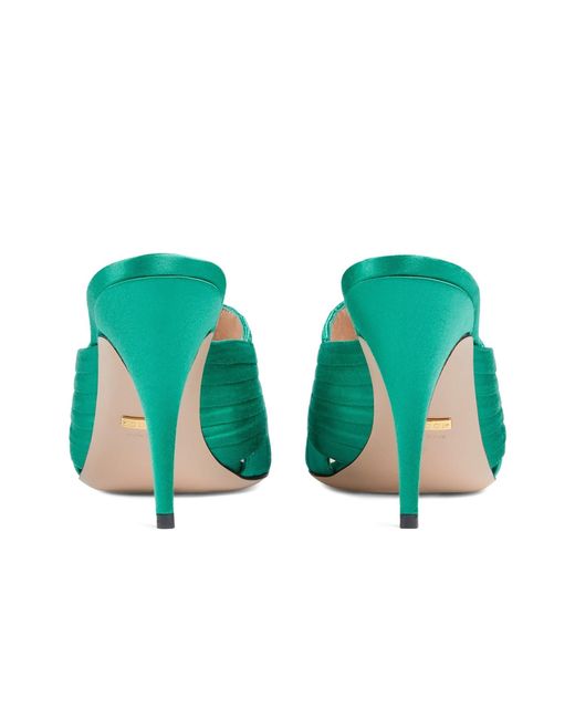 Gucci Green Double G 95mm Sandals