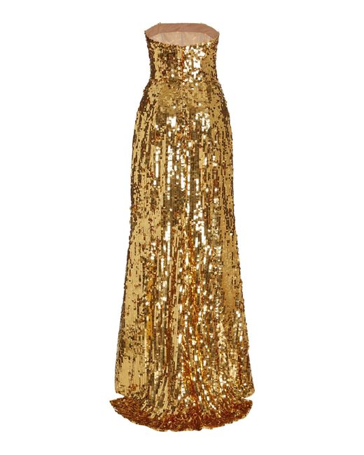 Carolina Herrera Metallic Sequin-embellished Gown