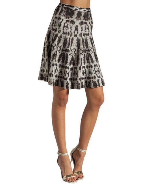 BCBGMAXAZRIA Black A-line Silk Blend Skirt