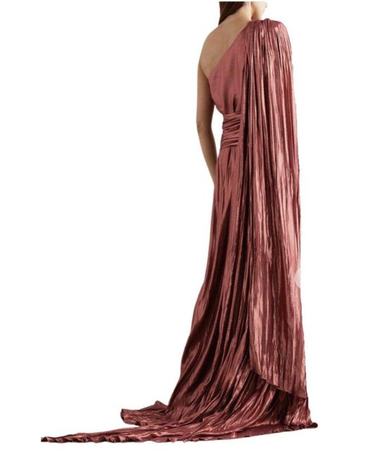 Gucci Red One Shoulder Asymmetric Lame Gown
