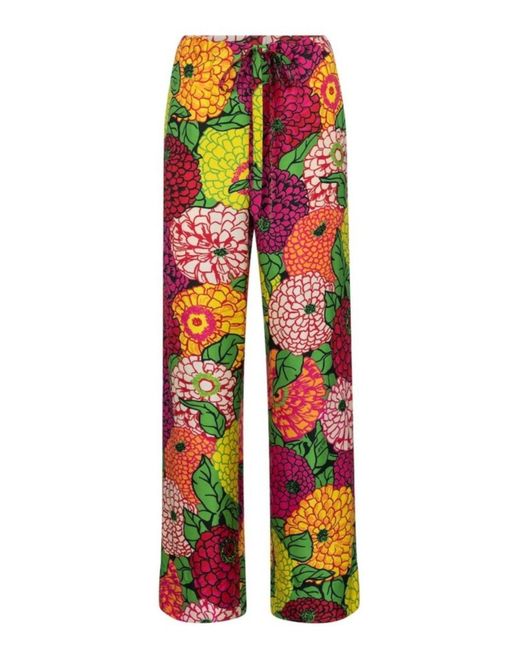 Gucci Multicolor X Ken Scott Floral Silk Straight Pants