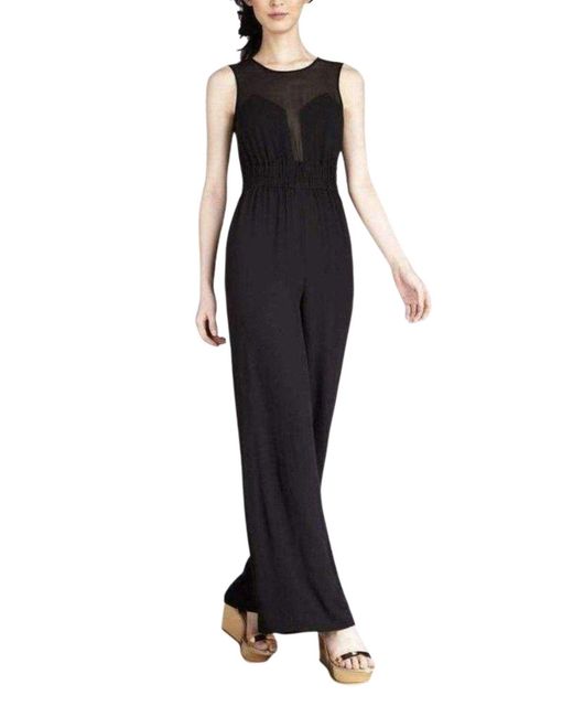 BCBGMAXAZRIA Kiara Black Silk Sleeveless Jumpsuit