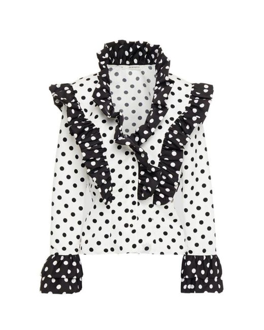 Rodarte Black Ruffled Polka-dot Blouse