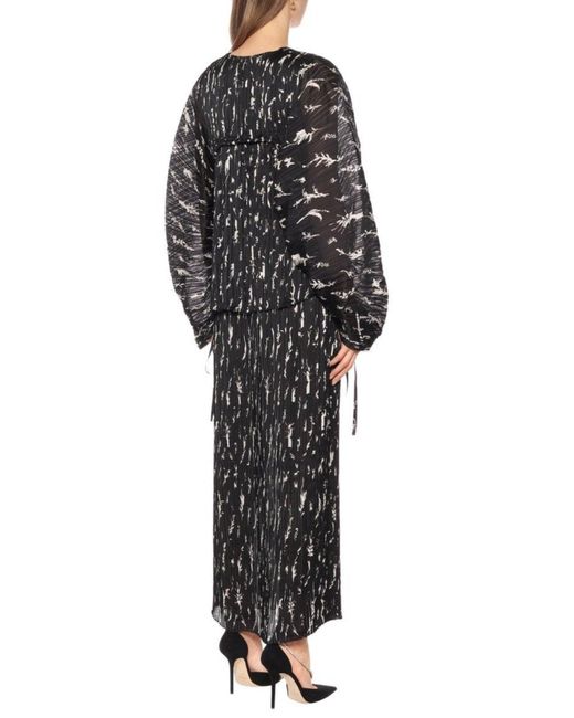 Givenchy Black Pleated Maxi Dress