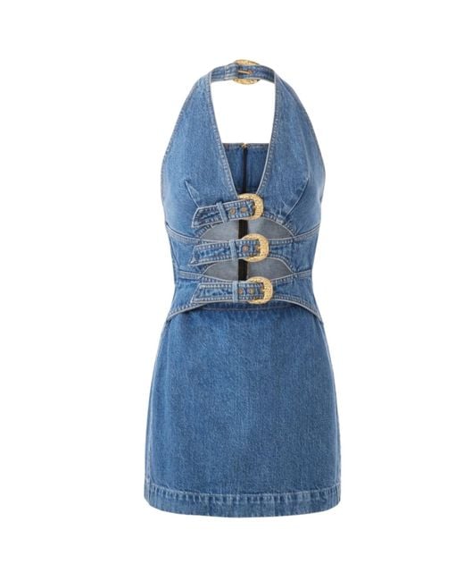 Cult Gaia Blue Anice Cut-out Mini Dress