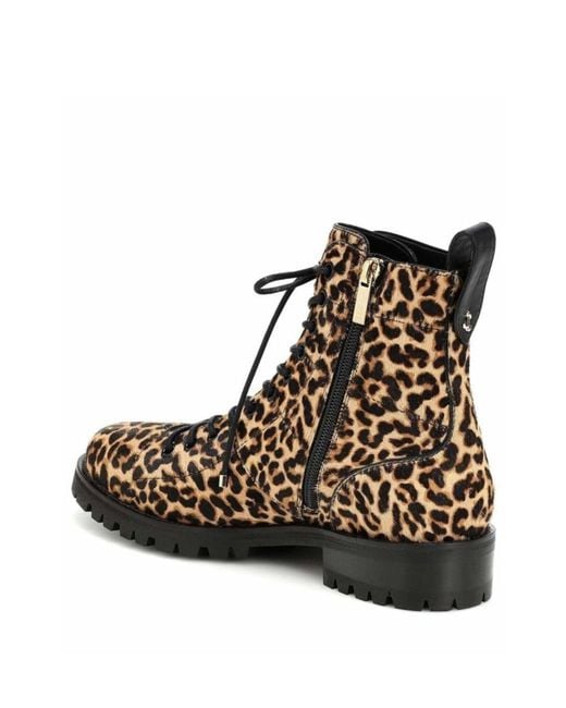 Jimmy Choo Brown Cruz Flat Calf-hair Ankle Boots