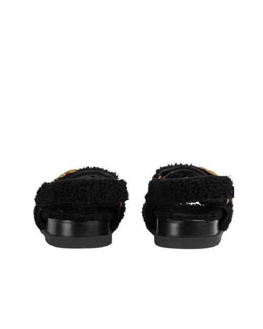 Gucci Double G Merino Wool Sandals Black