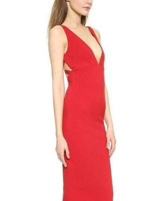 DSquared² Red Column Crisscross Back Gown