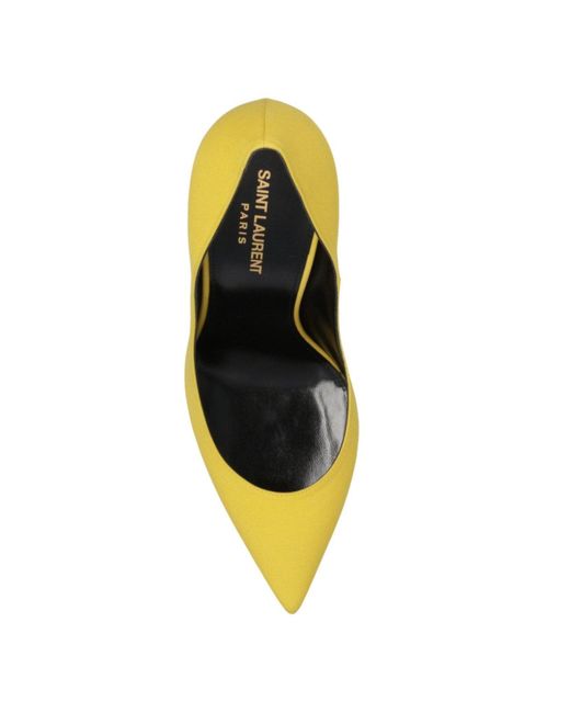 Saint Laurent Metallic Yellow 'zoe' Stiletto Pump