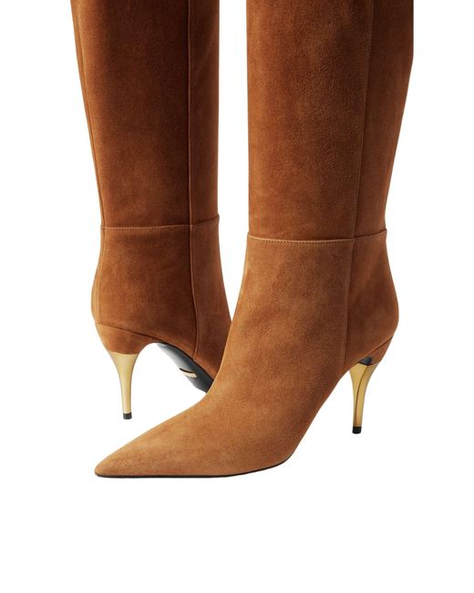 Gucci Brown Priscilla 85 Suede Knee Boots