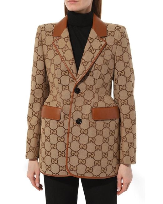 Gucci Brown The Hacker Project Maxi GG Hourglass Jacket
