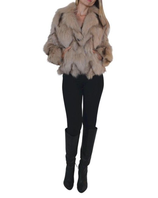 BCBGMAXAZRIA Multicolor Fox Coat