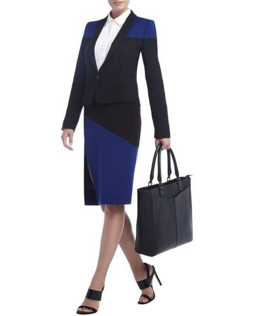 BCBGMAXAZRIA Avery Black Leather Tote Bag