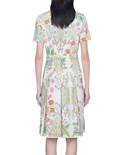 Gucci White Flora Print Cotton Midi Dress