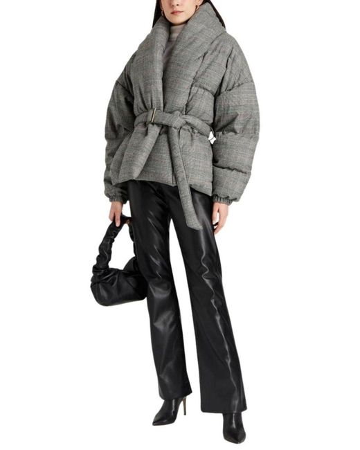 Alexandre Vauthier Gray Checked Stretch-wool Puffer Jacket