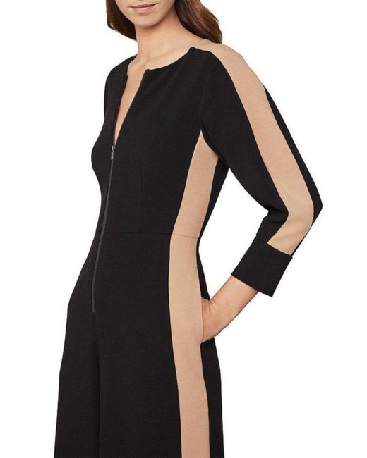 BCBGMAXAZRIA Black Zip-front Cropped Wide Leg Jumpsuit