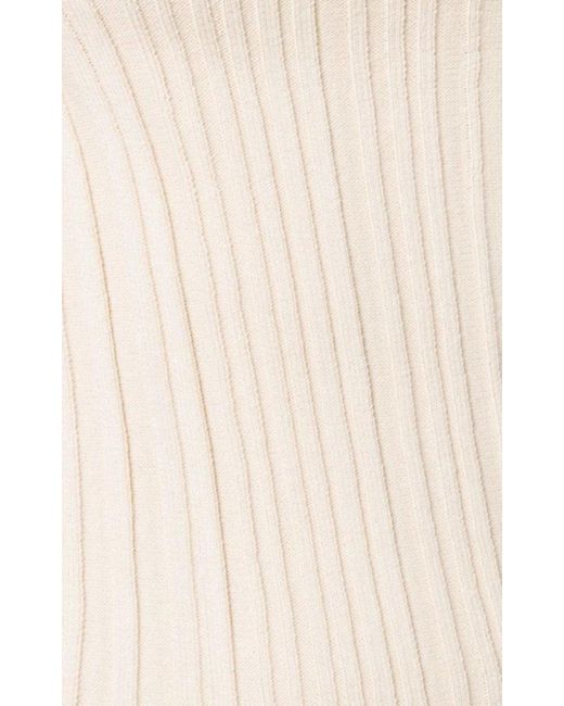 Jacquemus Natural La Bomba Asymmetric Beige Midi Dress