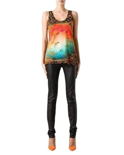 Balmain Multicolor Cotton Oriental Print Tank Top