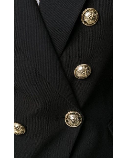 Balmain Blue Double Breasted Black Blazer Jacket