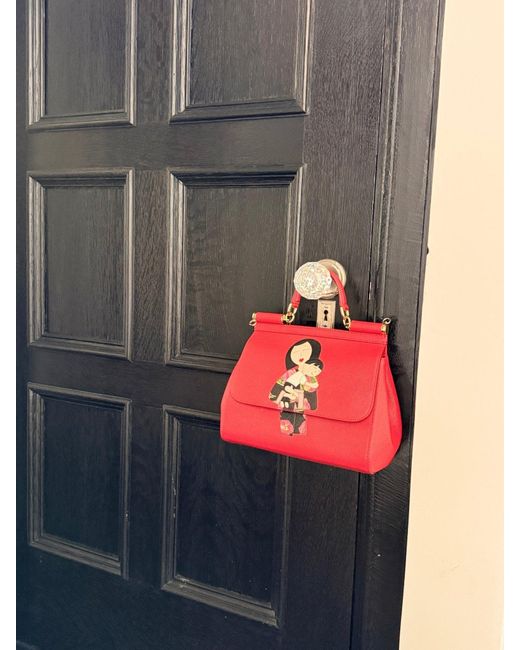 Dolce & Gabbana Red Family Print Sicily Tote Bag Regular