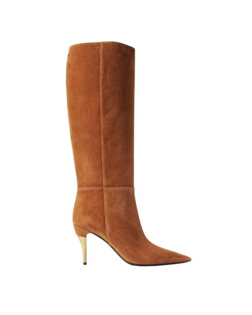 Gucci Brown Priscilla 85 Suede Knee Boots