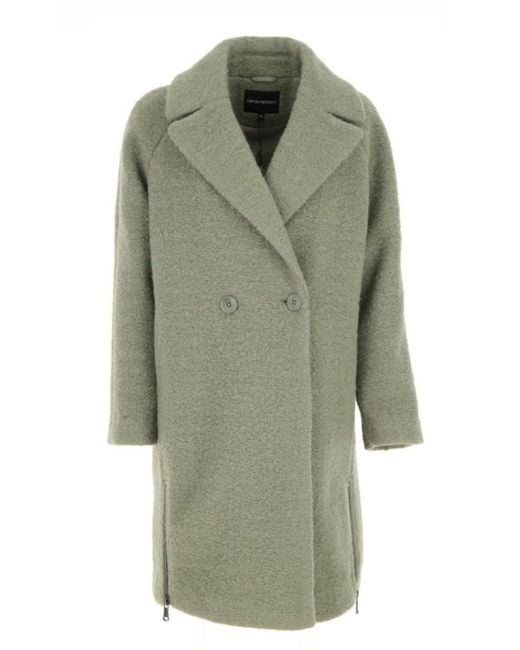 Emporio Armani Double-breasted Celadon Green Coat