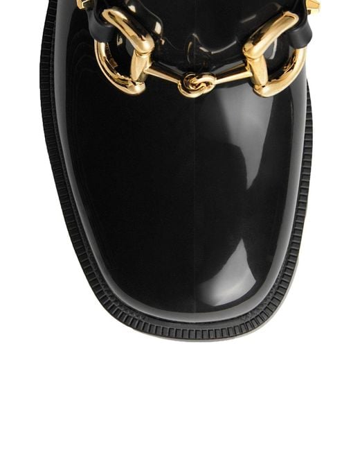 Gucci Black Horsebit - Detailed Heeled Rubber Rain Boots