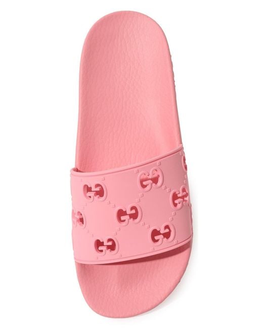 Gucci Pink Rose GG Slide Sandal